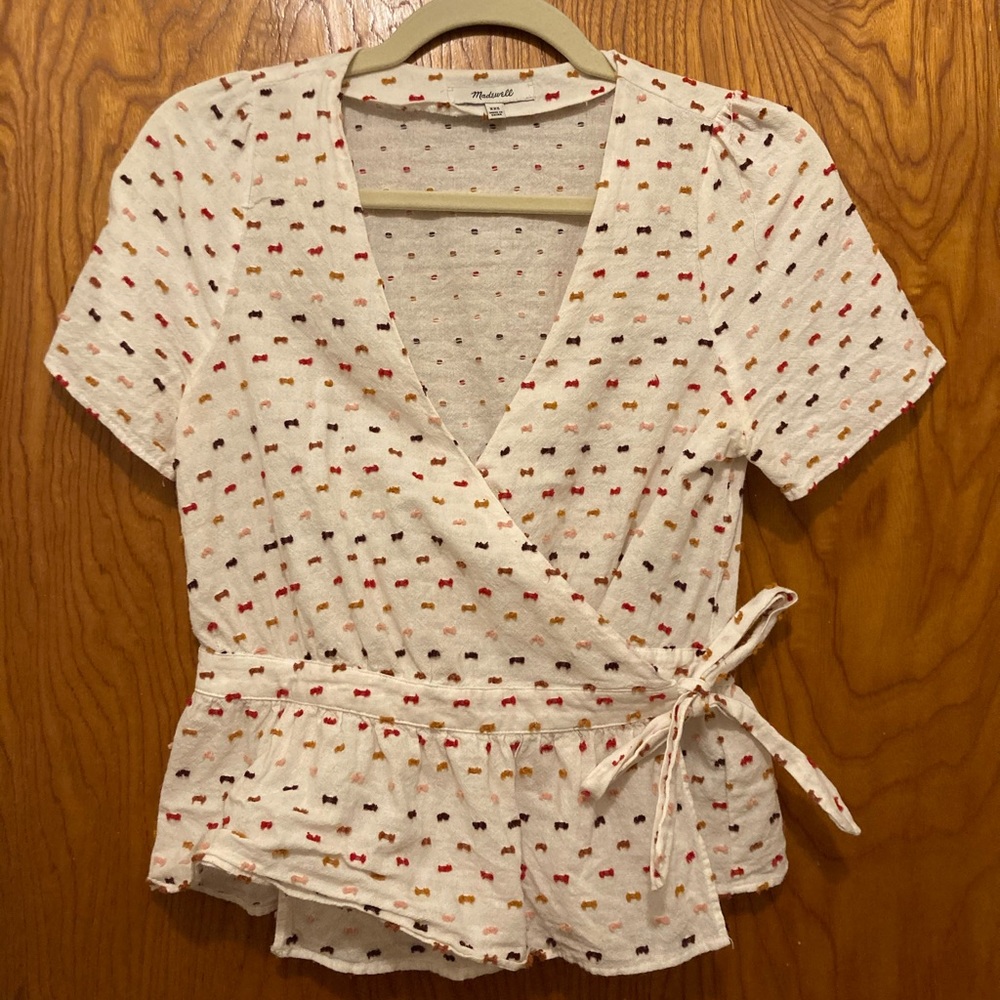White madewell wrap top
